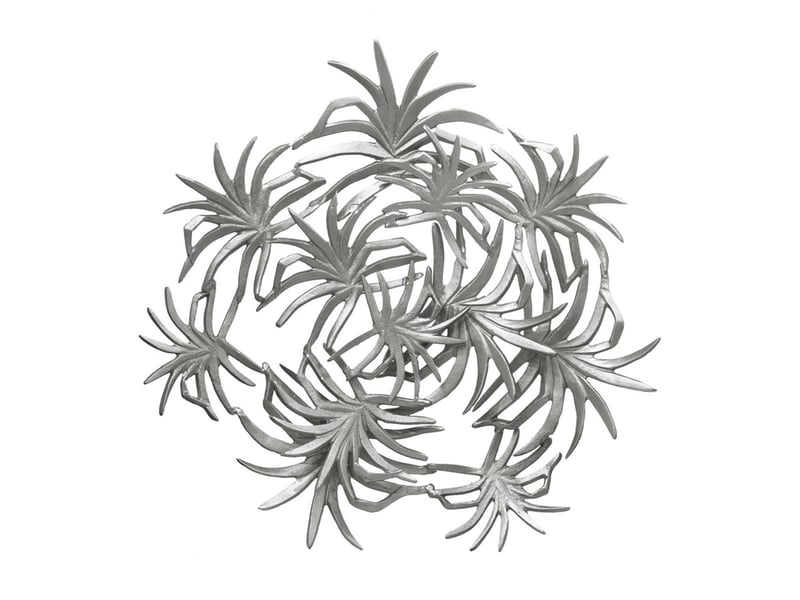  Déco murale feuillage en métal domizil 70cm argent  - Conforama A