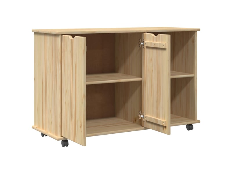  Caisson roulant de bureau marron 100 x 39 x 65,5 cm bois de pin massif  - Conforama C