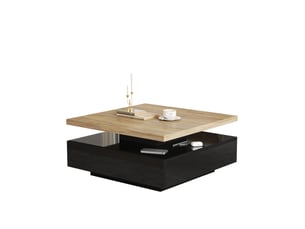 Table basse carré(e) coloris bicolore <strong>DESMIU</strong> <strong></strong> - 70 cmx70 cm