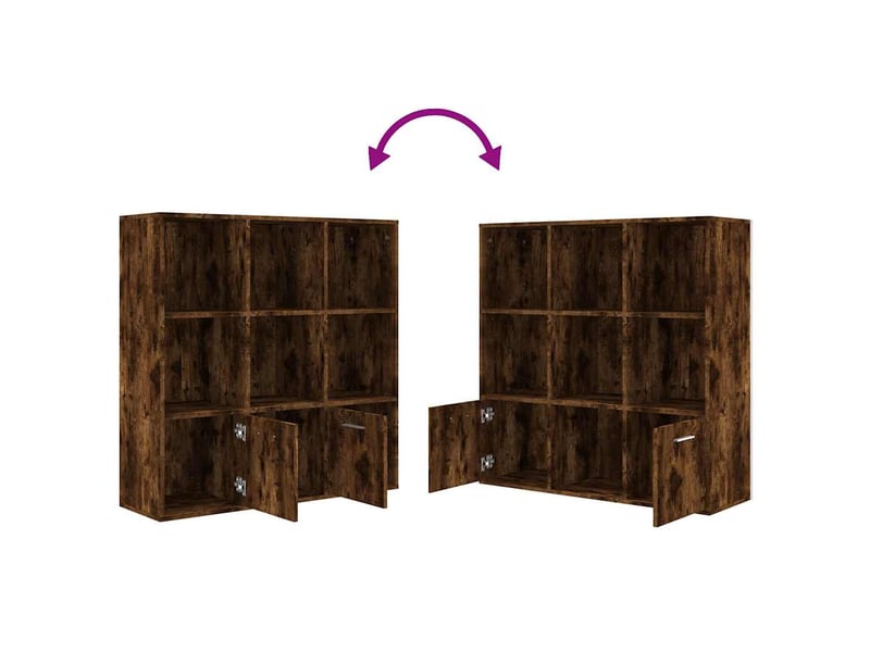  Bibliothèque, armoire à livres chêne fumé 98x30x98 cm  - Conforama E