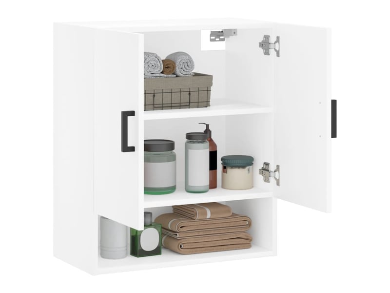  Armoire murale salon, meuble de rangement blanc 60x31x70 cm bois d'ingénierie  - Conforama D