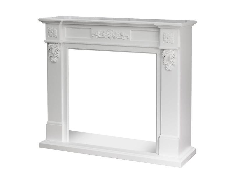  Truman - cadre de cheminée 121 x 108 x 38 cm, revêtement décoratif en mdf blanc  - Conforama C