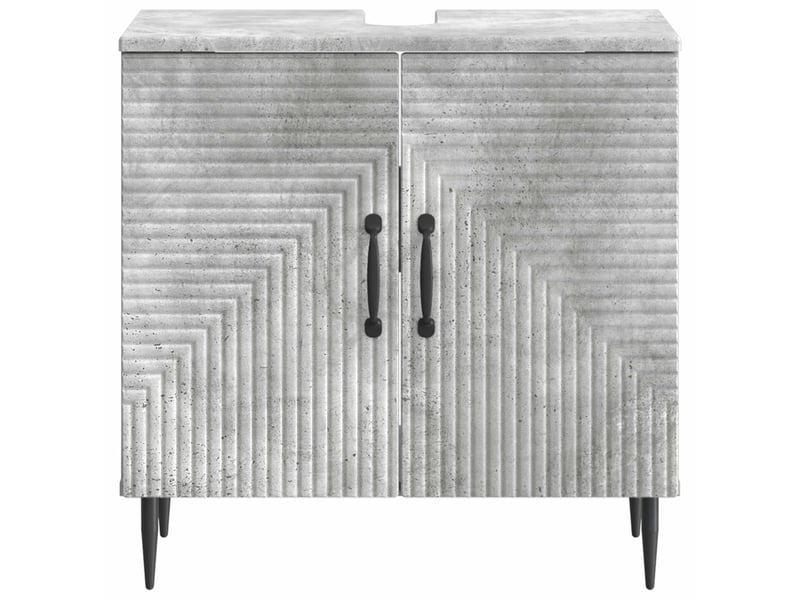 Meuble sous lavabo de salle de bain haarlem gris béton cf64894  - Conforama D
