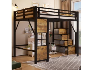 Lit mezzanine 140x200 cm <strong>MODENUIT </strong>  <strong></strong> coloris noir