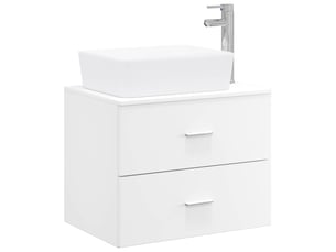 Ensemble de mobilier de salle de bain blanc bois d'ingénierie cf64583