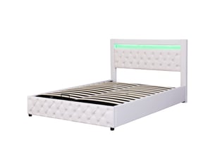 Lit coffre 140x190 cm <strong>SEYAKANY</strong>  <strong></strong> coloris blanc