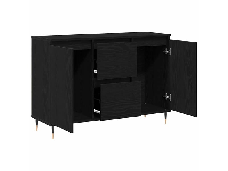 Buffet - bahut - meuble de rangement chêne noir 101,5 x 35 x 70 cm bois d'ingénierie - Conforama E