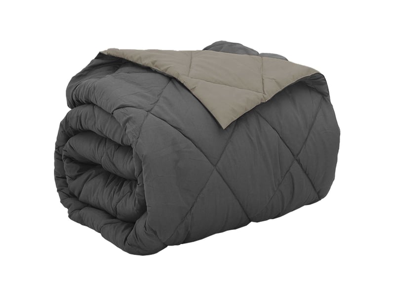  Duvet - couette complet toute l'année gris clair et anthracite microfibre  - Conforama A