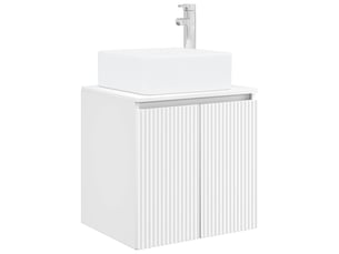 Vanité de lavabo mural, meuble de rangement blanc 49.5x41x63 cm shl7147
