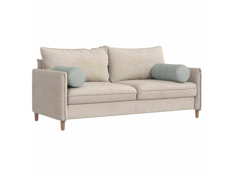  Lot de 2 coussins d'accent, coussins décoratifs, coussins lombaires gris clair ø 25 x 70 cm cf56730  - Conforama C