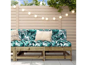 Canapé droit, sofa, canapés centraux avec coussins 2 pcs bois de pin imprégné cf22406