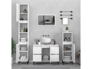 Ensemble de meubles salle de bain 3 pcs blanc bois d'ingénierie cf63937