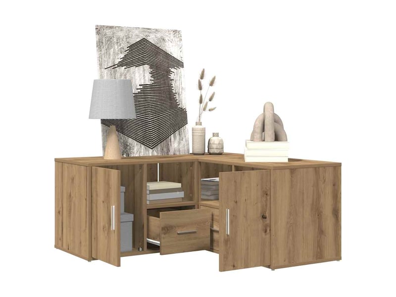  Armoire d'angle, armoire de rangement chêne artisanal 160x40x45 cm bois d'ingénierie  - Conforama D