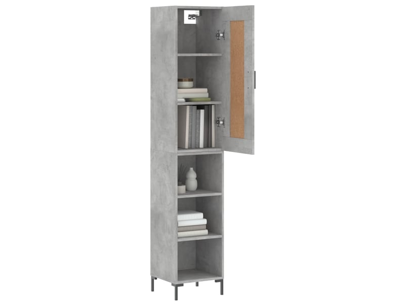  Buffet haut - bahut - meuble de rangement gris béton 34,5x34x180 cm bois d'ingénierie  - Conforama C