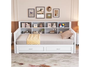 Lit gigogne 90x190 cm REDOM coloris blanc
