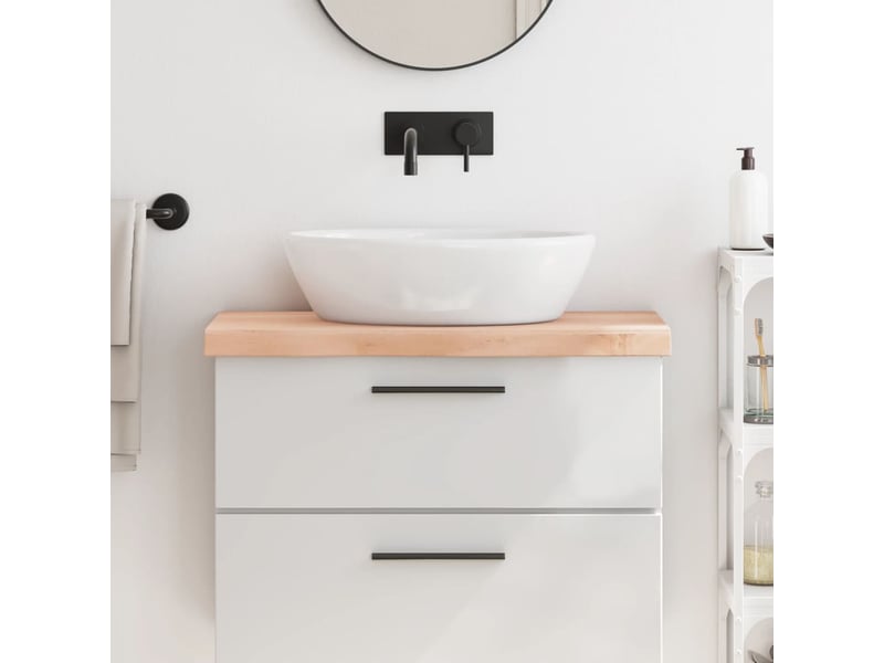  Comptoir de salle de bain, plan de travail 80x40x(2-6) cm bois massif non traité cf65763  - Conforama B