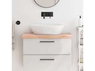 Comptoir de salle de bain, plan de travail 80x40x(2-6) cm bois massif non traité cf65763