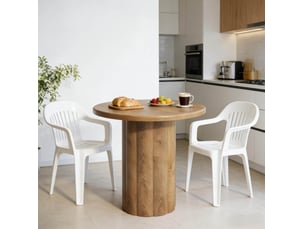 Table basse  coloris marron ELVMI  - 80 cmx80 cm