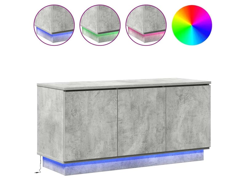  Meuble tv - banc tv - meuble de rangement 100 x 38 x 49 cm gris béton bois d'ingénierie  - Conforama D