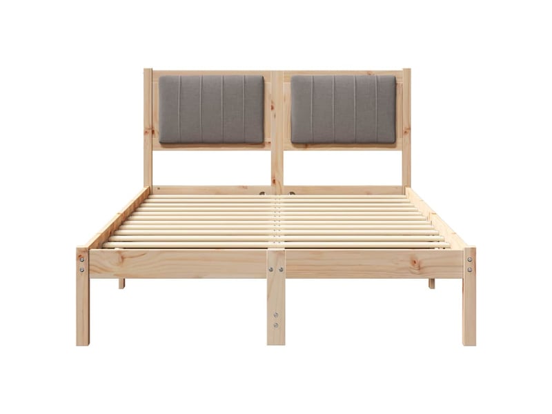  Lit double- lit adulte -  cadre de lit avec tête de lit rembourrée taupe 120 x 200 cm  - Conforama D