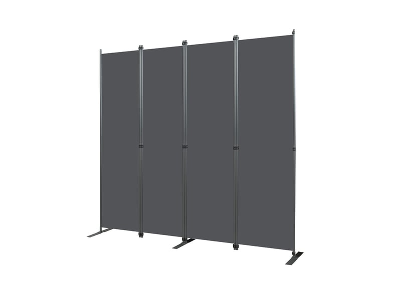 Paravent séparateur 4 panneaux 204 x 180 cm – gris foncé – pliable et autoportant en métal pour intérieur - Conforama A