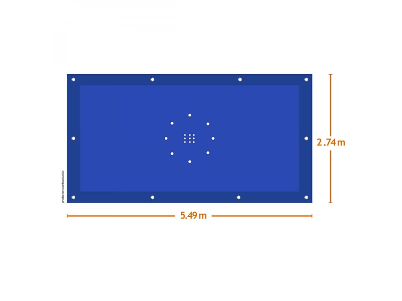 Bâche de protection réversible 4 saisons pour piscine hors sol - rectangle 2,74 x 5,49 m - 150 gsm - bleu et gris  - Conforama B