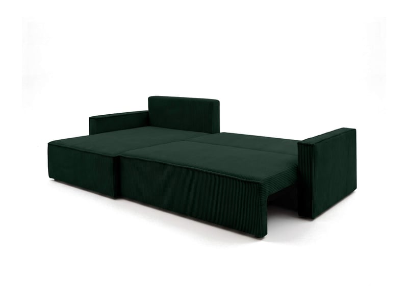  Farah - canapé d'angle max réversible et convertible 5 places accoudoirs slim en velours côtelé  - Conforama C