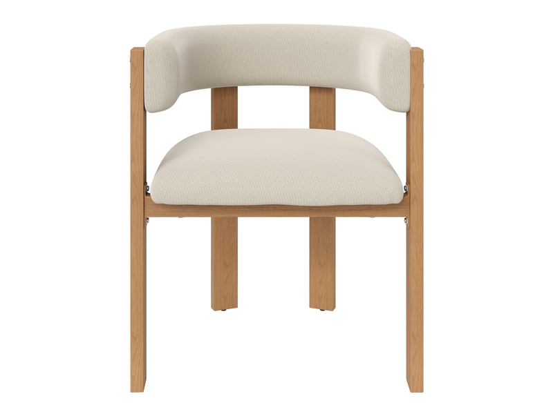  Chaise de salle à manger ergonomique, rembourrée, métal, beige et coloris naturel  - Conforama A