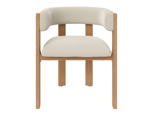 Chaise de salle à manger ergonomique, rembourrée, métal, beige et coloris naturel