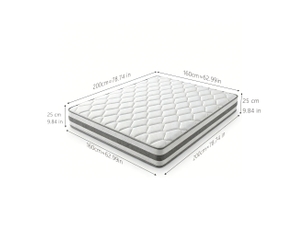 Matelas 160x200 cm <strong>HAVRYA</strong>  <strong></strong> Ressorts ensachés + mousse soutien Très ferme épaisseur 25 cm