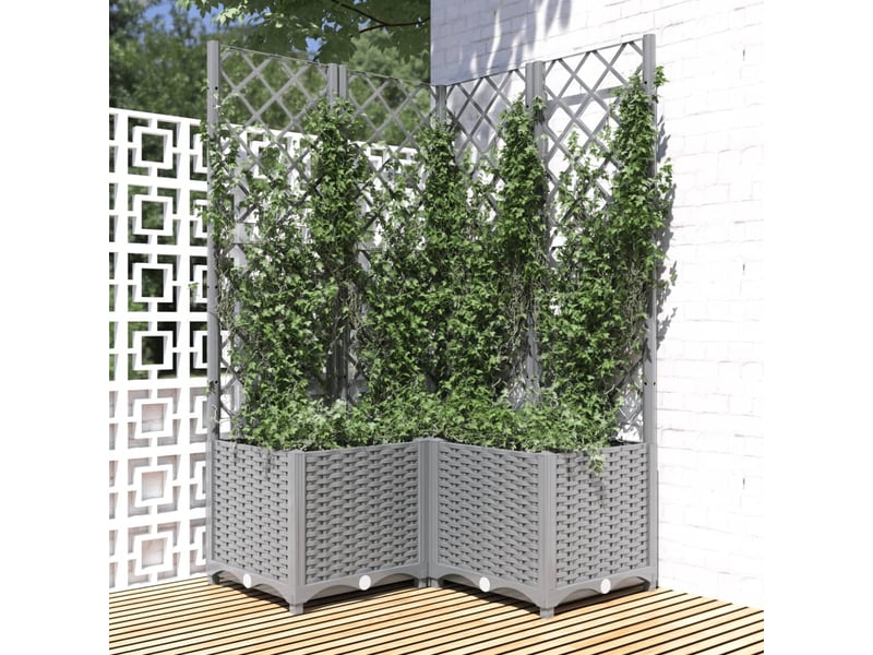  Jardinière - cache-pot de jardin gris clair 80 x 80 x 136 cm  - Conforama B