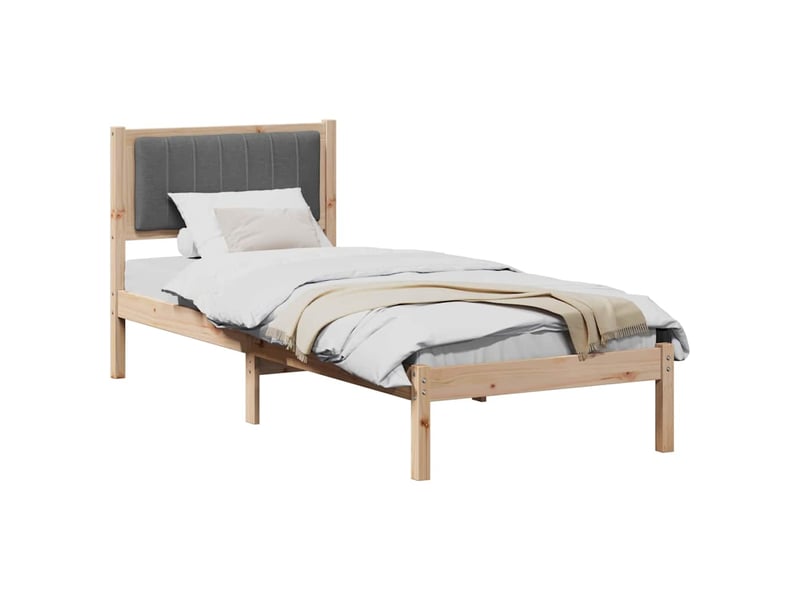  Lit simple- lit adulte -  cadre de lit avec tête de lit rembourrée gris foncé 80 x 200 cm  - Conforama B