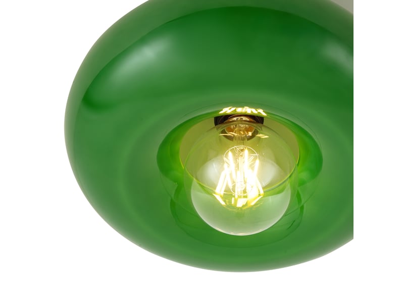  Retro plafondlamp zwart met groen glas 30cm - glaze  - Conforama B