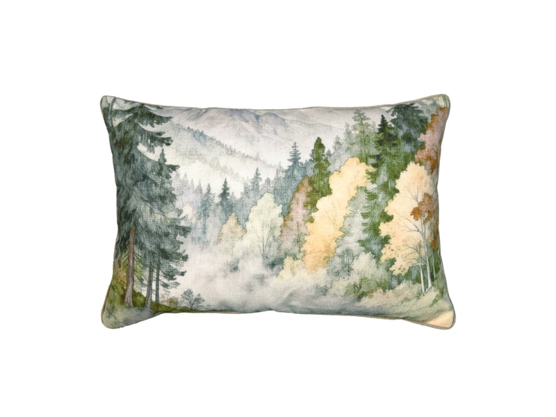  Coussin déhoussable motif aquarelle forêt 40x60 cm  - Conforama A