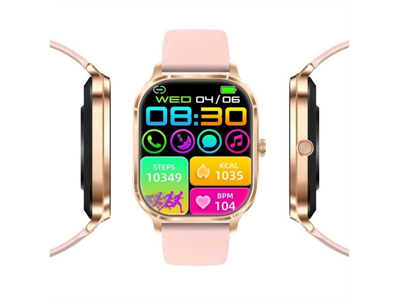  Smartwatch sans fil hd 2.02 pouce bluetooth bracelet silicone rose 189790_AADLJ50285_6_DROPFR - Conforama A