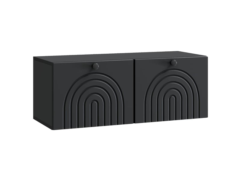  Meuble tv - banc tv - meuble de rangement mural noir 78,5 x 31 x 30 cm bois d'ingénierie  - Conforama A