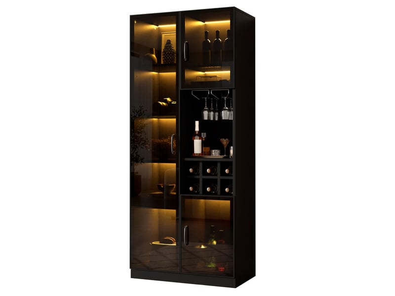  Lit coffre 180x200 cm avec sommier à lattes, tête de lit multifonction, éclairage led, 2 ports usb et type-c, ouverture hydraulique velours gris foncé  - Conforama A