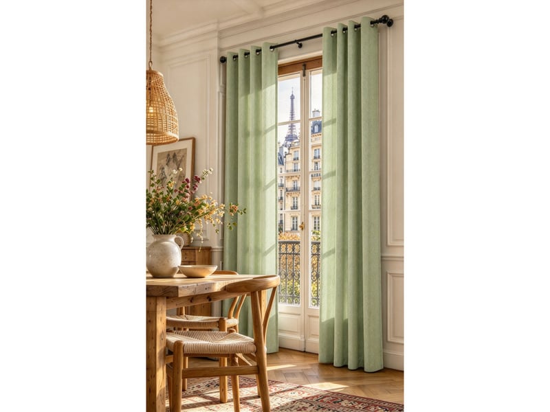  Lot de 2 rideaux à œillets 140 x 240 cm victoria fils teints jacquard  - Conforama A