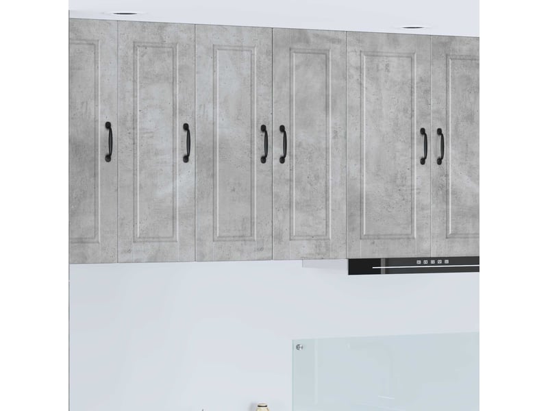  Meuble mural de cuisine | armoire de cuisine 2 pcs gris béton bois d'ingénierie shl4212  - Conforama B