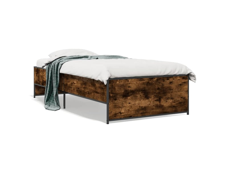  Lit simple- lit adulte -  cadre de lit sans matelas chêne fumé 90x190 cm  - Conforama A