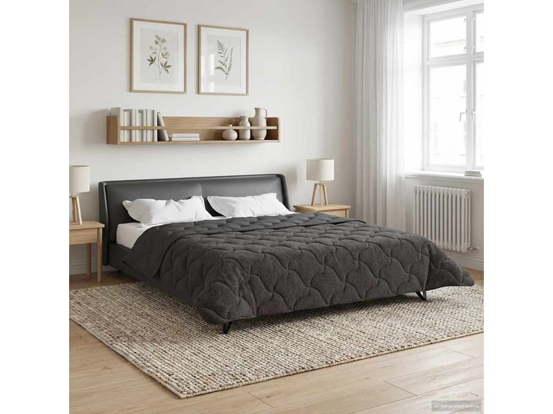  Couette - duvet d'été 240 x 260 cm été anthracite respirant  - Conforama B
