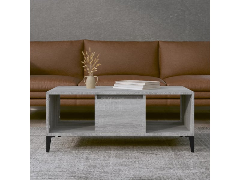  Table basse rectangulaire | table de salon sonoma gris 90x50x36,5 cm bois d'ingénierie shl1416  - Conforama B
