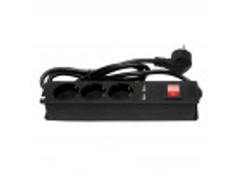  Multiprise fabrilamp alargadera 3 prises 2 ports usb avec interrupteur câble 1,5 m 3500 w noir 166441315 - Conforama B