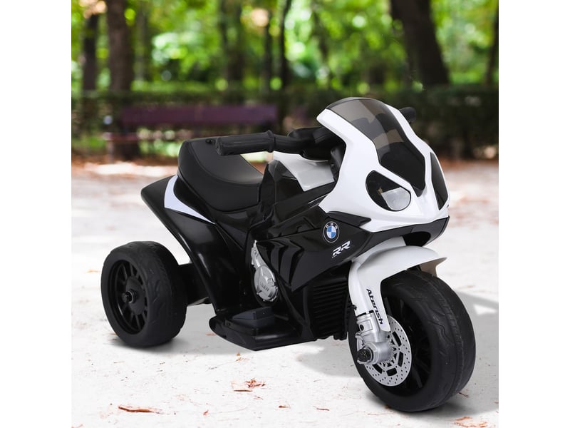  Moto électrique pour enfants de 18 à 36 mois avec permis bmw s1000rr, vitesse 2,5 kmh, charge maximale 20 kg, dimensions 66 x 37 x 44 cm, noire  - Conforama C