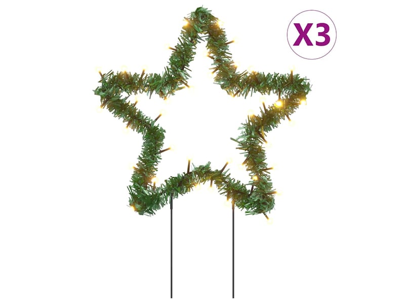  Décoration lumineuse étoile de noël piquets 3 pcs 50 led 29 cm  - Conforama A