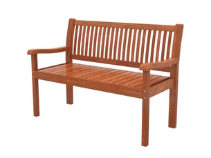 Banc de jardin en bois, banc d'extérieur 2 places avec housse imperméable, dossier ergonomique, 125 x 62 x 90 cm, marron clair