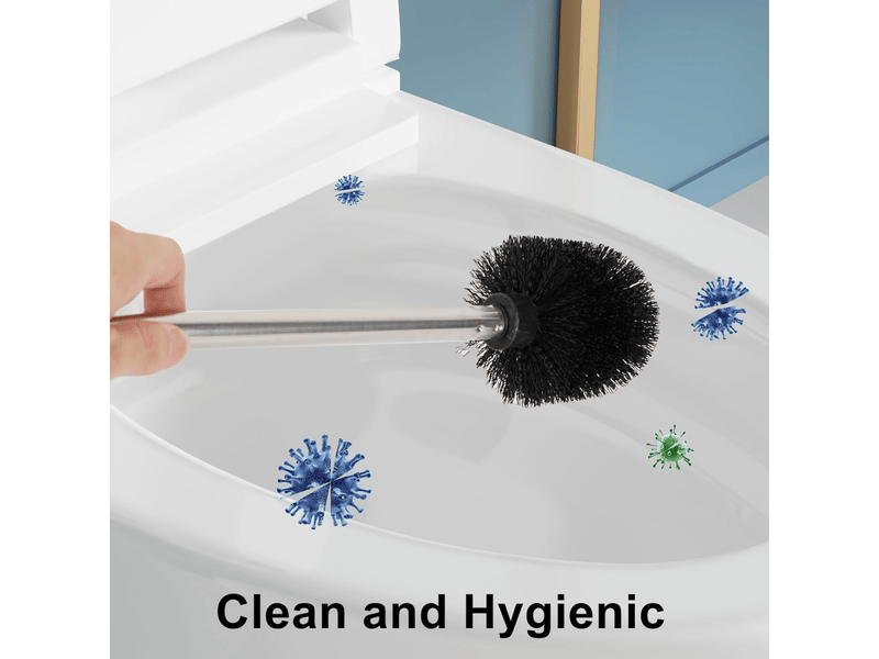  Ensemble de 2 brosses de toilette, manche en acier inoxydable (noir)  - Conforama C