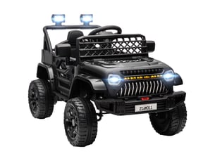 Voiture électrique pour enfants avec batterie 12v, télécommande, vitesse réglable, port usb, phares, klaxon, noire