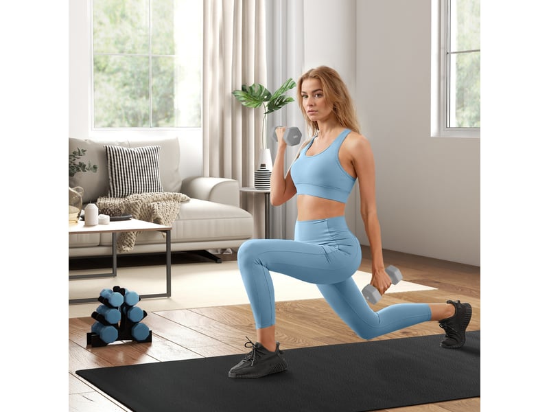  Ensemble de 2 haltères de 6 kg, forme hexagonale, respectueuses du sol, antidérapantes, grises  - Conforama C