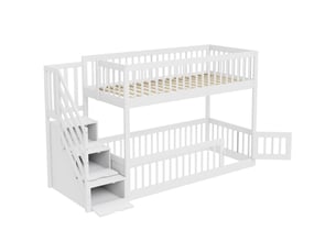 Lit superposé 90x200 cm <strong>RAYOFI</strong>  <strong></strong> coloris blanc
